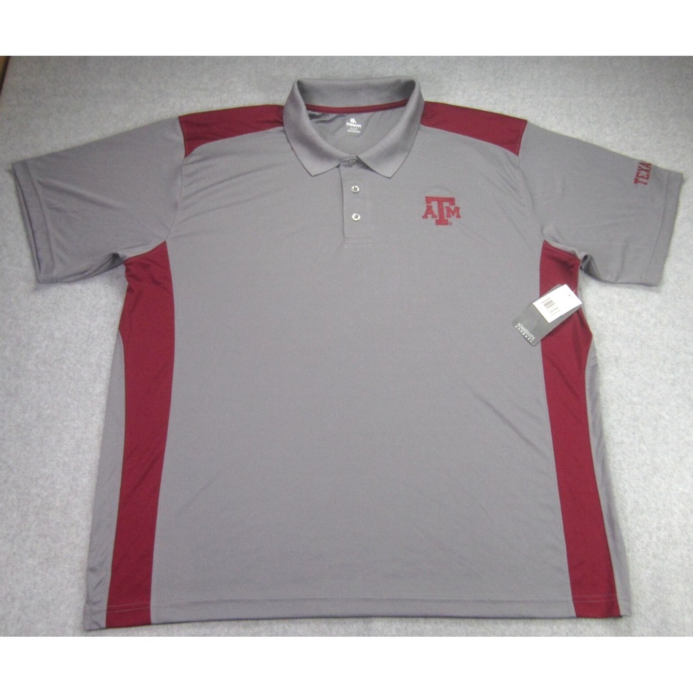 Texas A&M Mens 2XL Polo Shirt NWT Aggies Gray Knights Apparel‎ Golf Performance